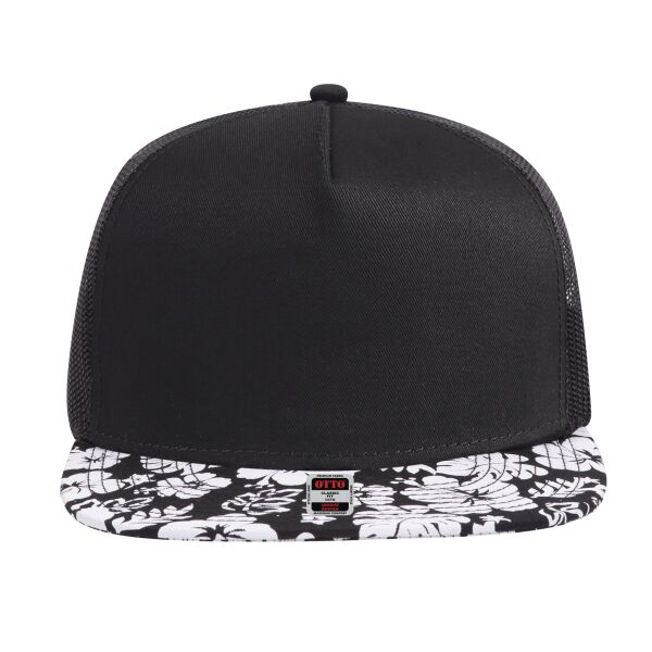 OTTO CAP "OTTO SNAP" 5 Panel Mid Profile Mesh Back Trucker Snapback Hat Thumbnail